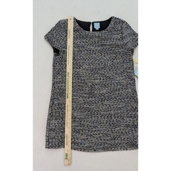 Cece Women's Dress Size 12P Woven Shift Mini Short Sleeve Metallic Shimmer - Picture 10 of 14